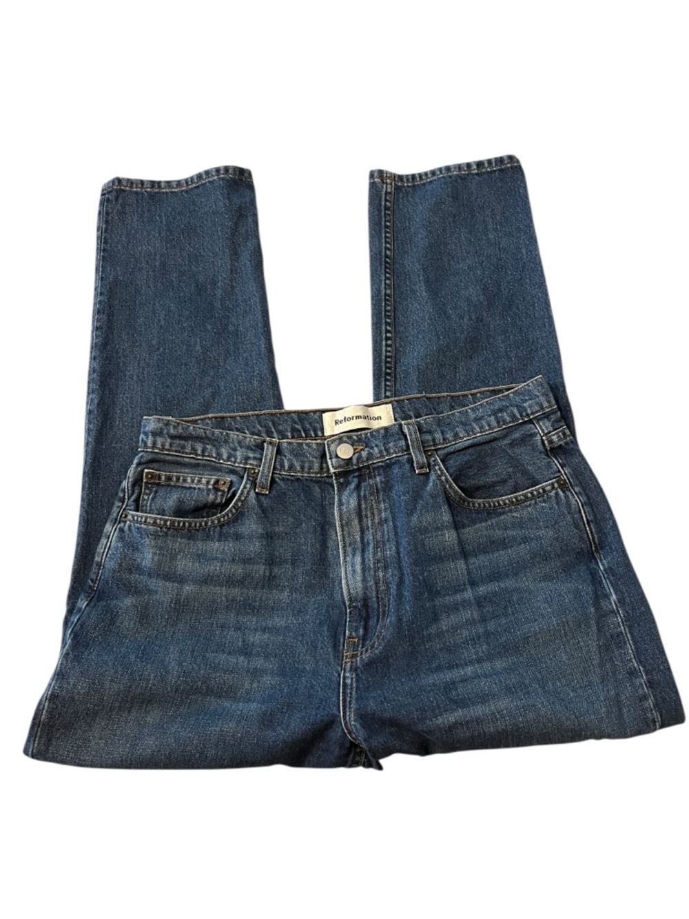 Reformation Dark Blue Straight Jeans